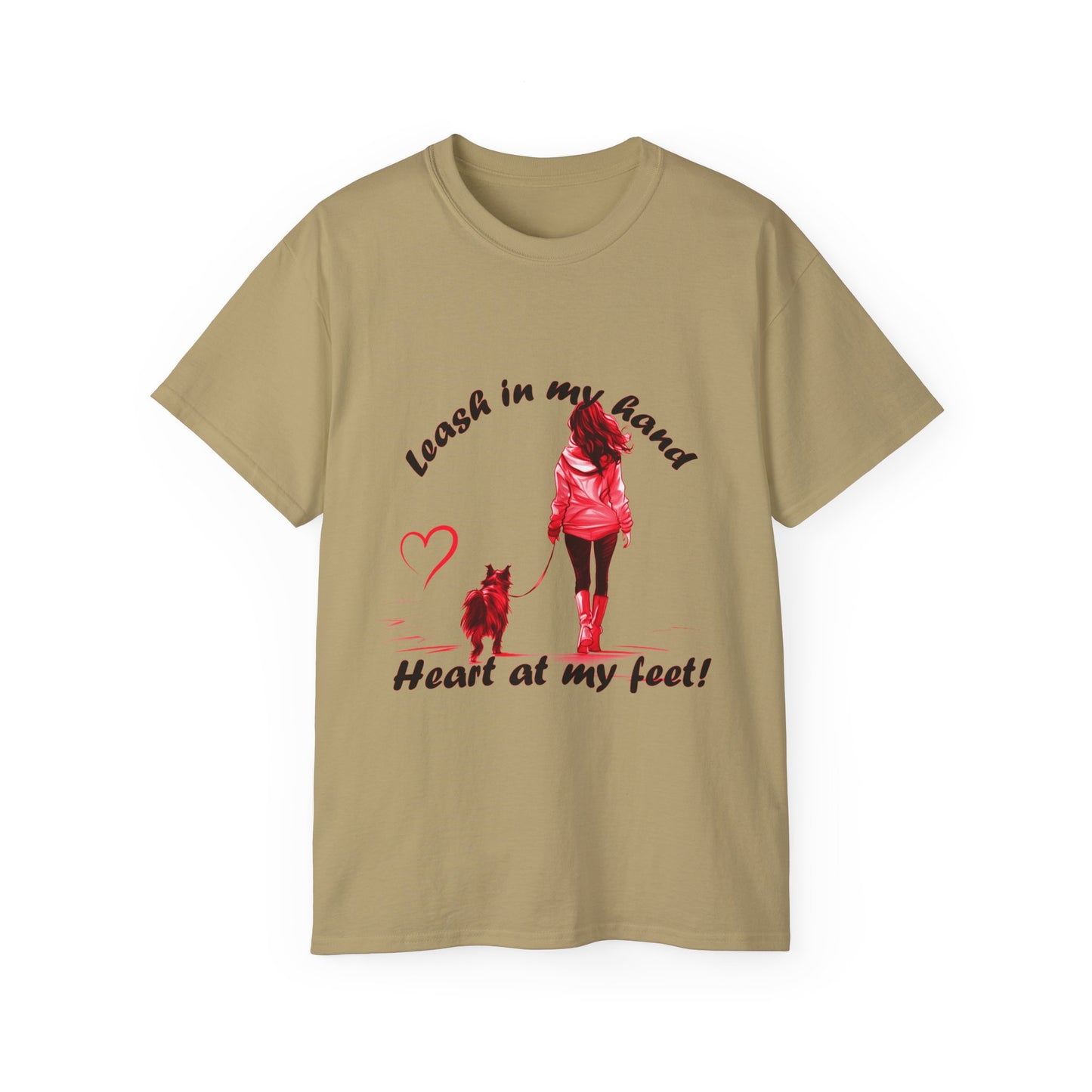 Heart at My Feet Unisex Ultra Cotton Tee - Perfect Gift for Dog Lovers