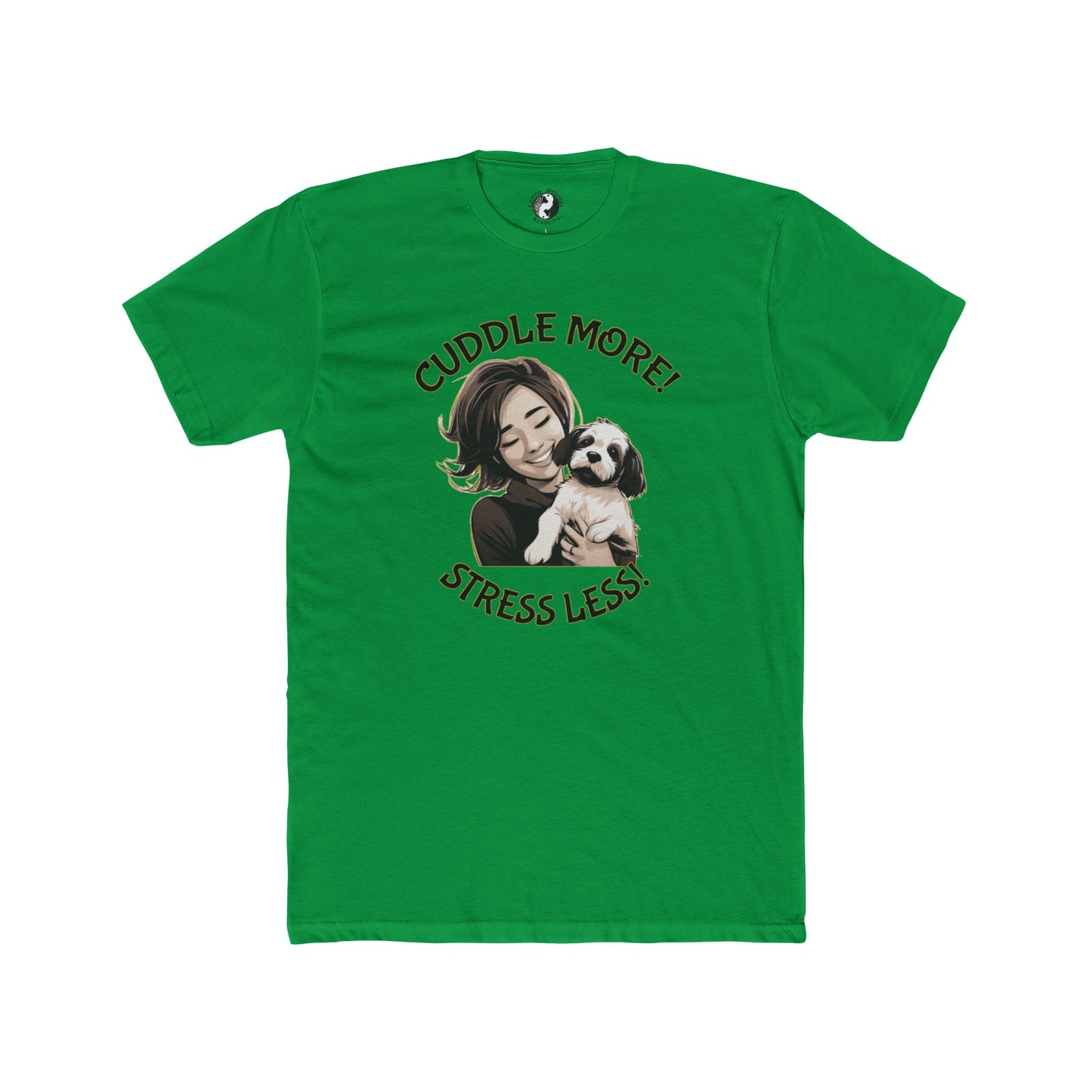 Cuddle More Stress Less Unisex Cotton Crew Tee