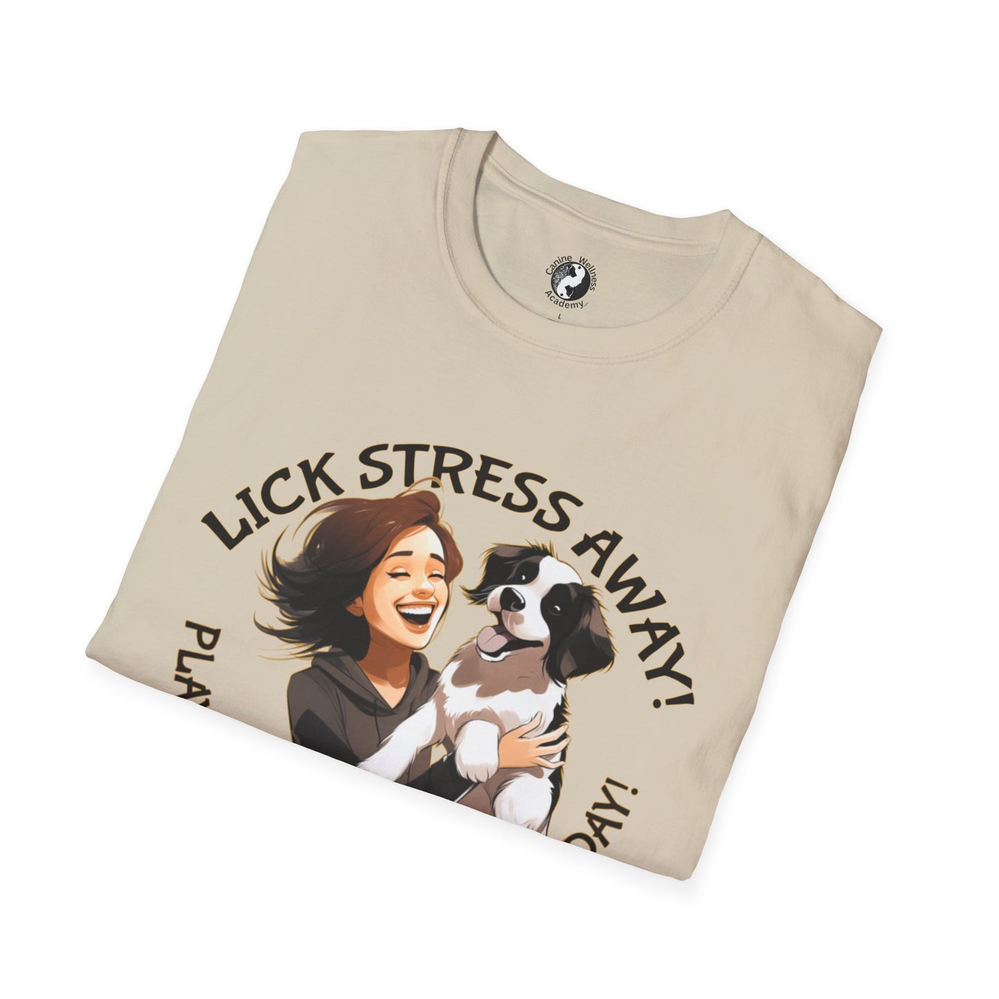 Cute Pet Lover T-Shirt "Lick Stress Away!' Dog Themed Tee