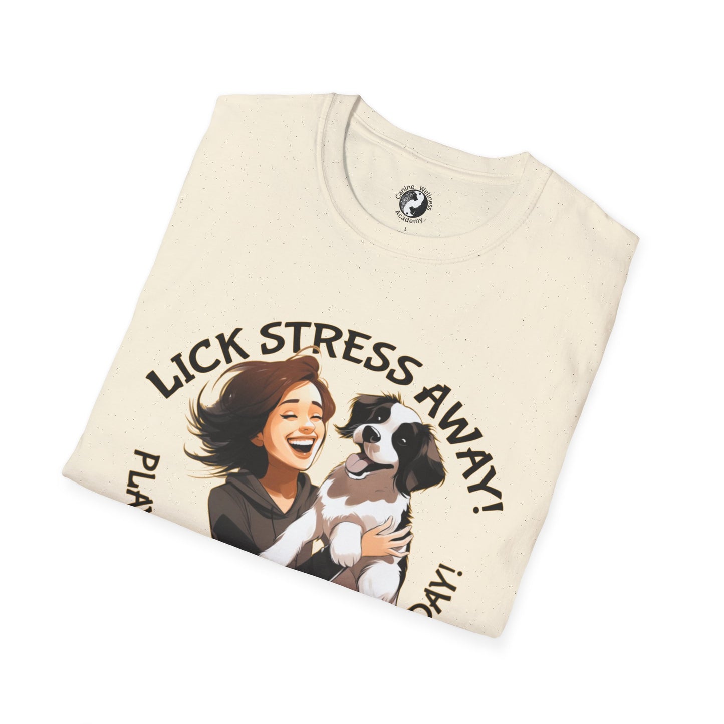 Cute Pet Lover T-Shirt "Lick Stress Away!' Dog Themed Tee