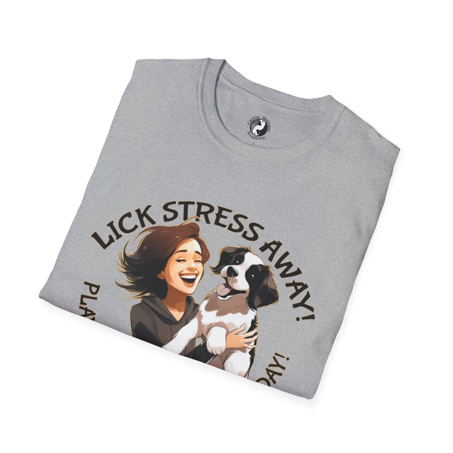 Cute Pet Lover T-Shirt "Lick Stress Away!' Dog Themed Tee