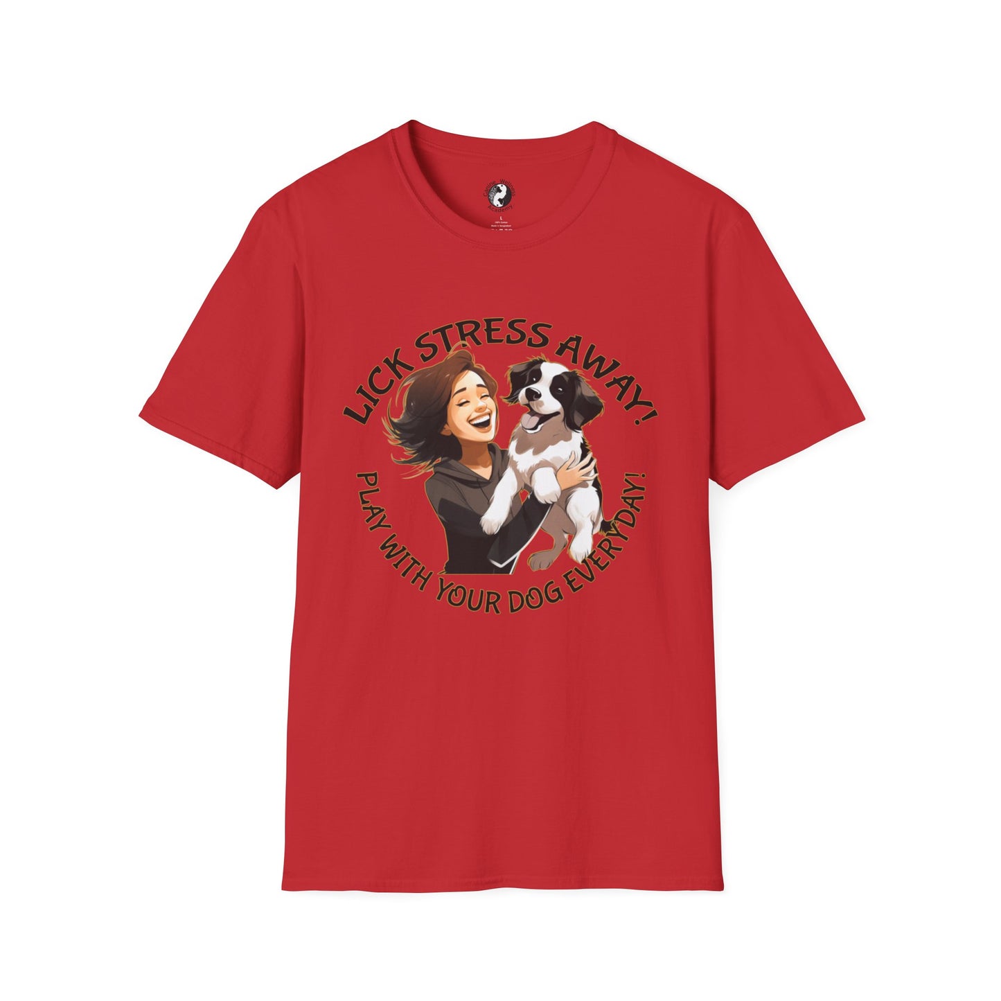 Cute Pet Lover T-Shirt "Lick Stress Away!' Dog Themed Tee