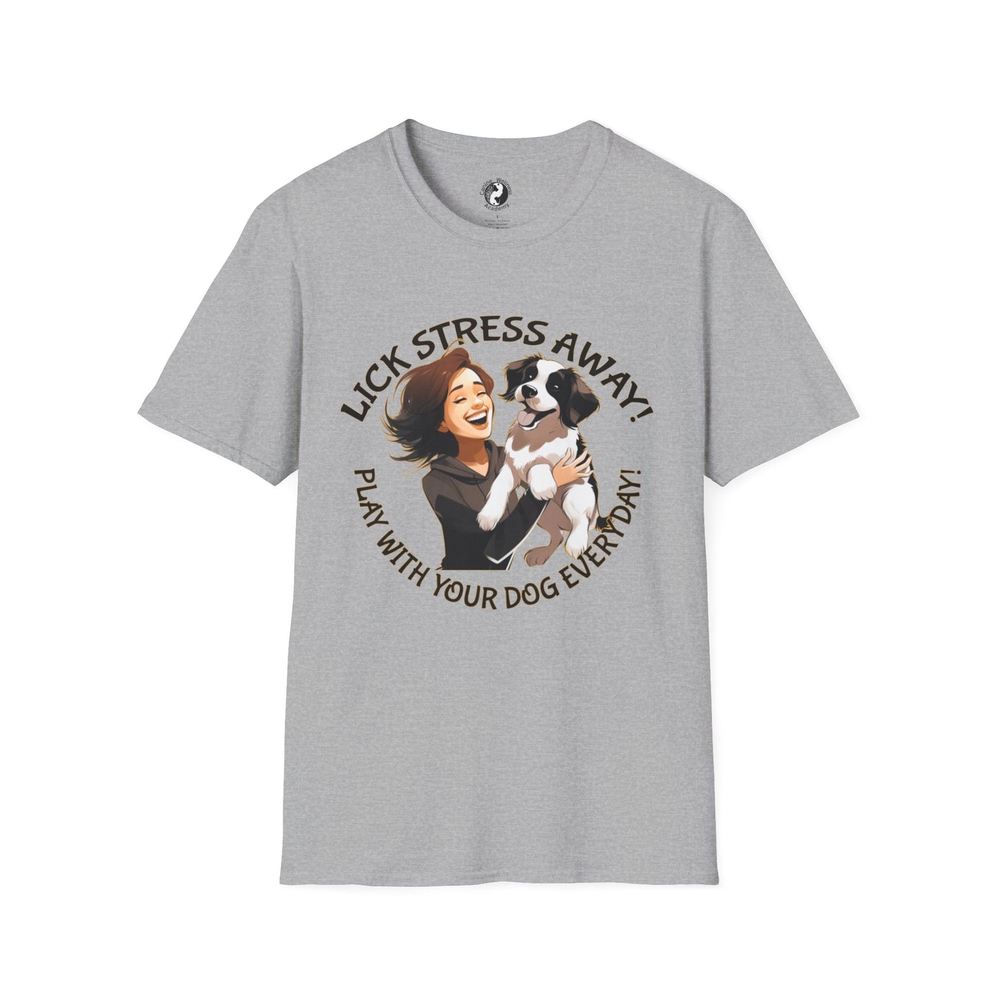Cute Pet Lover T-Shirt "Lick Stress Away!' Dog Themed Tee