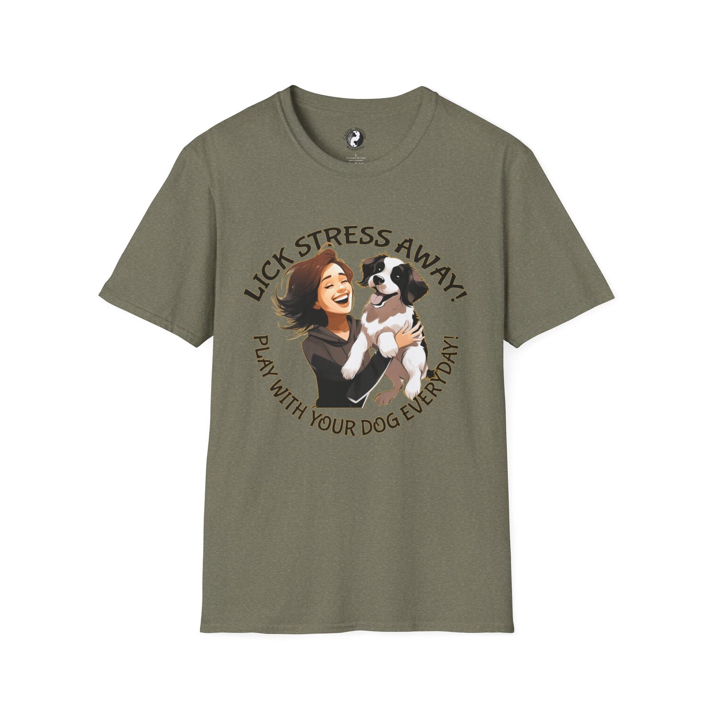 Cute Pet Lover T-Shirt "Lick Stress Away!' Dog Themed Tee