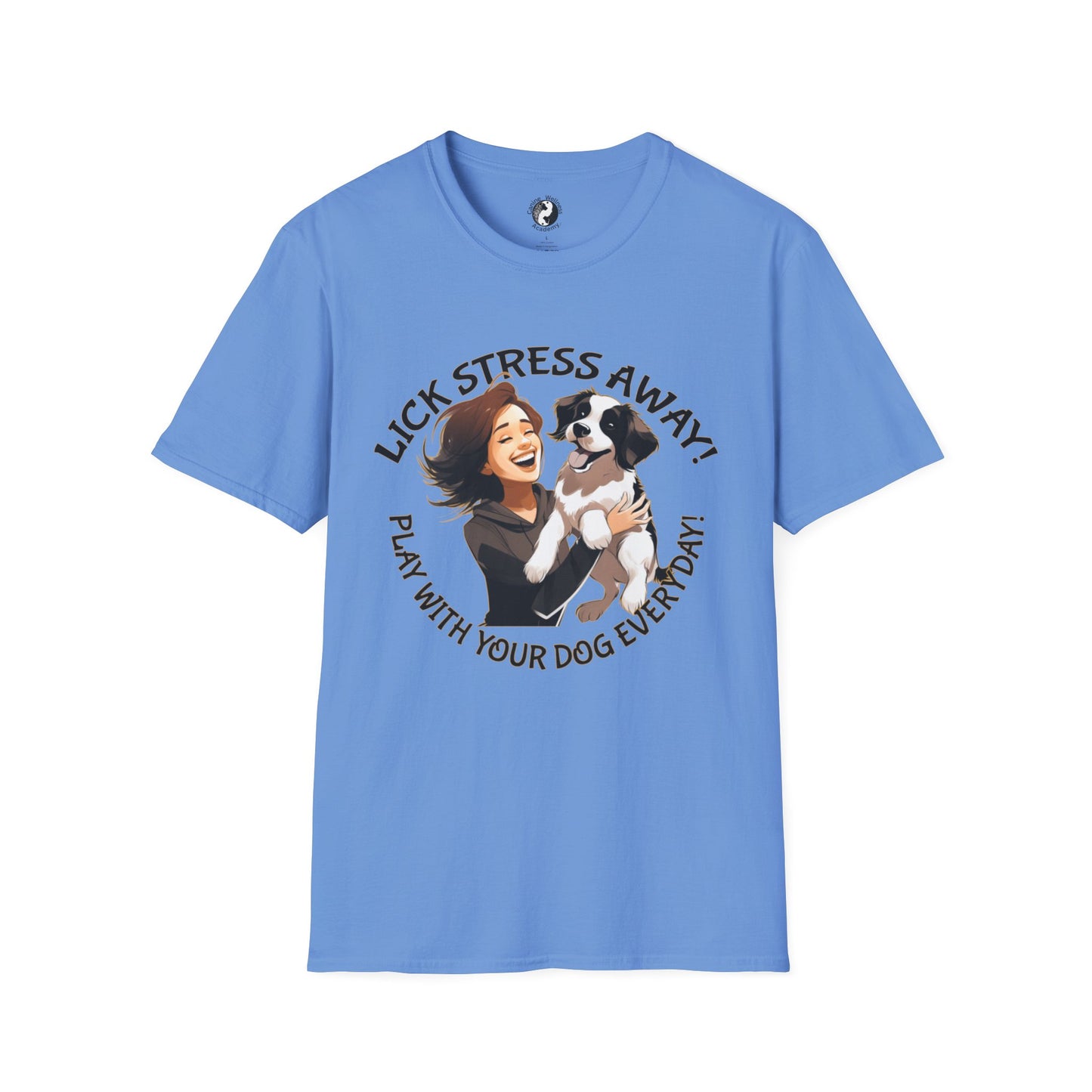 Cute Pet Lover T-Shirt "Lick Stress Away!' Dog Themed Tee