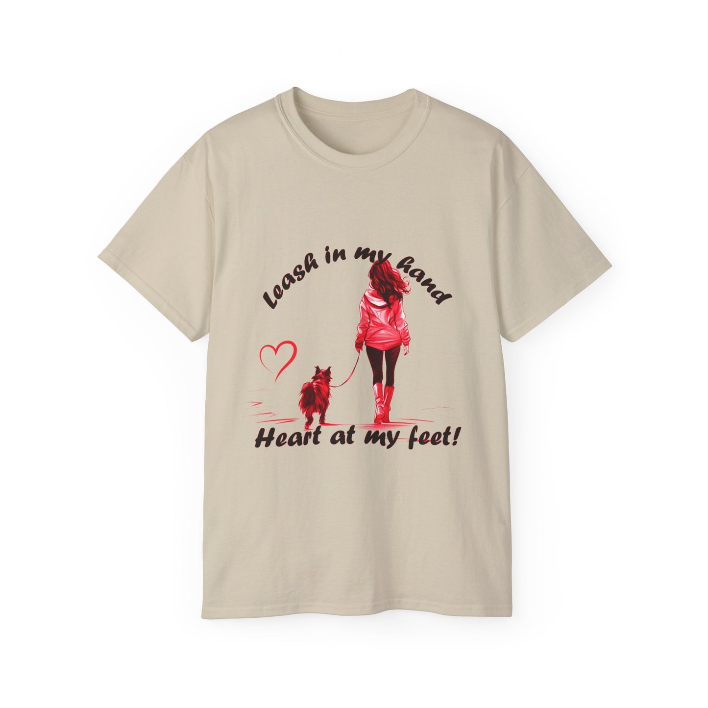Heart at My Feet Unisex Ultra Cotton Tee - Perfect Gift for Dog Lovers