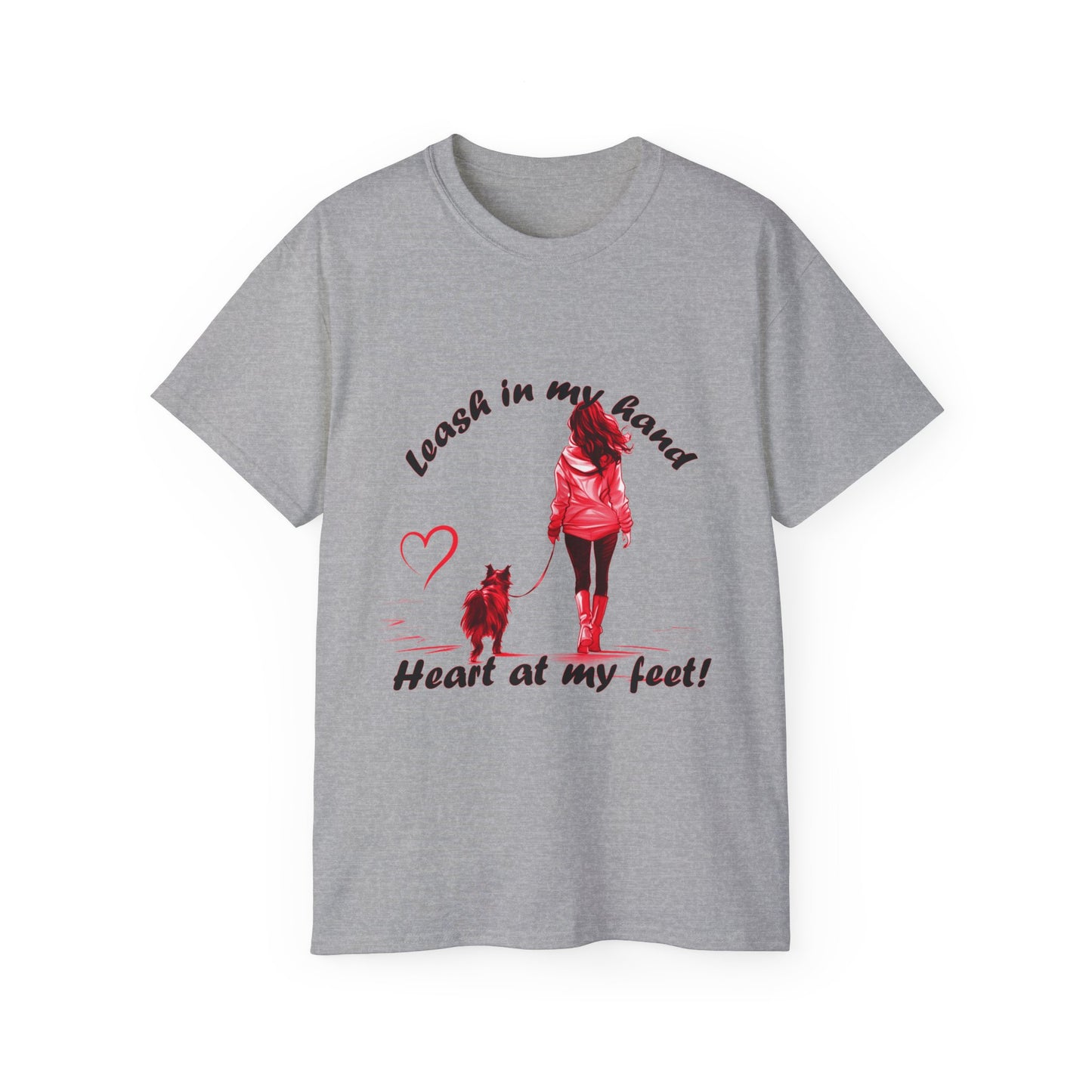 Heart at My Feet Unisex Ultra Cotton Tee - Perfect Gift for Dog Lovers