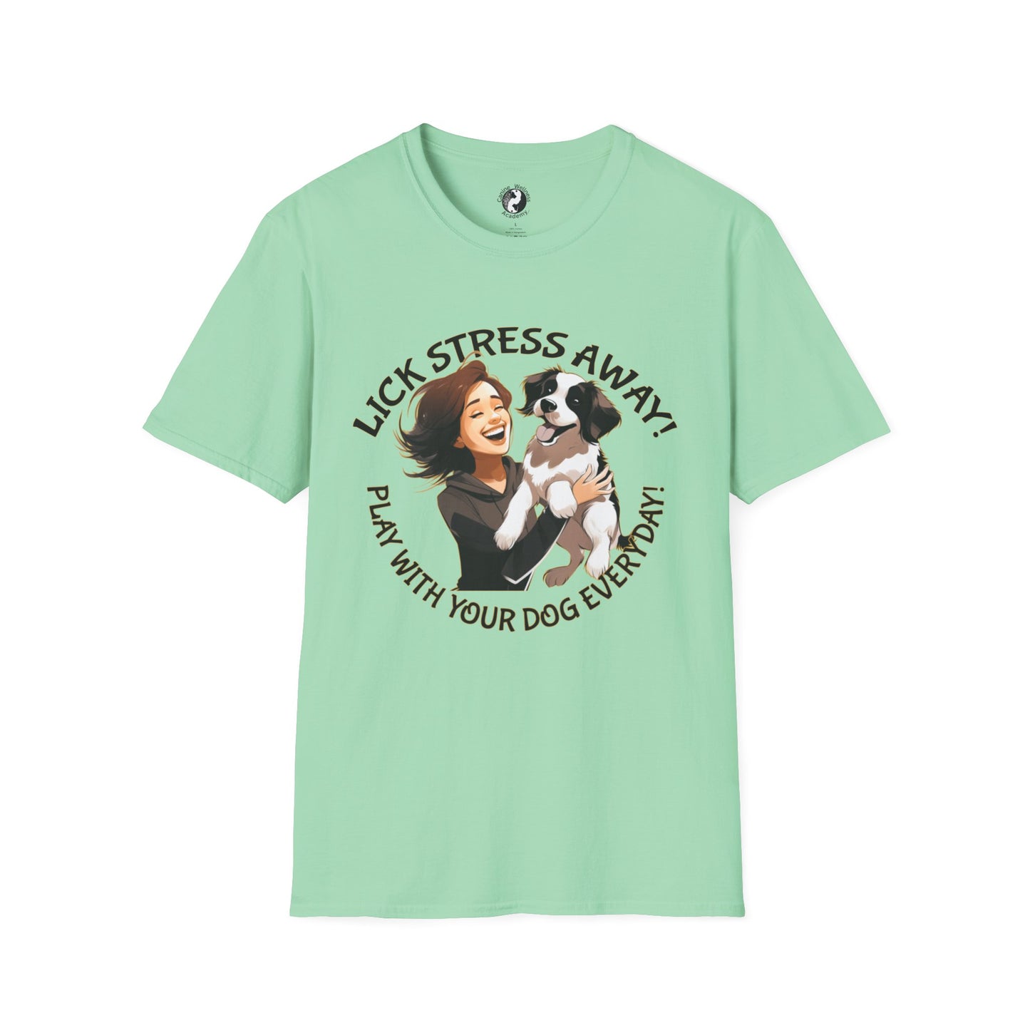 Cute Pet Lover T-Shirt "Lick Stress Away!' Dog Themed Tee