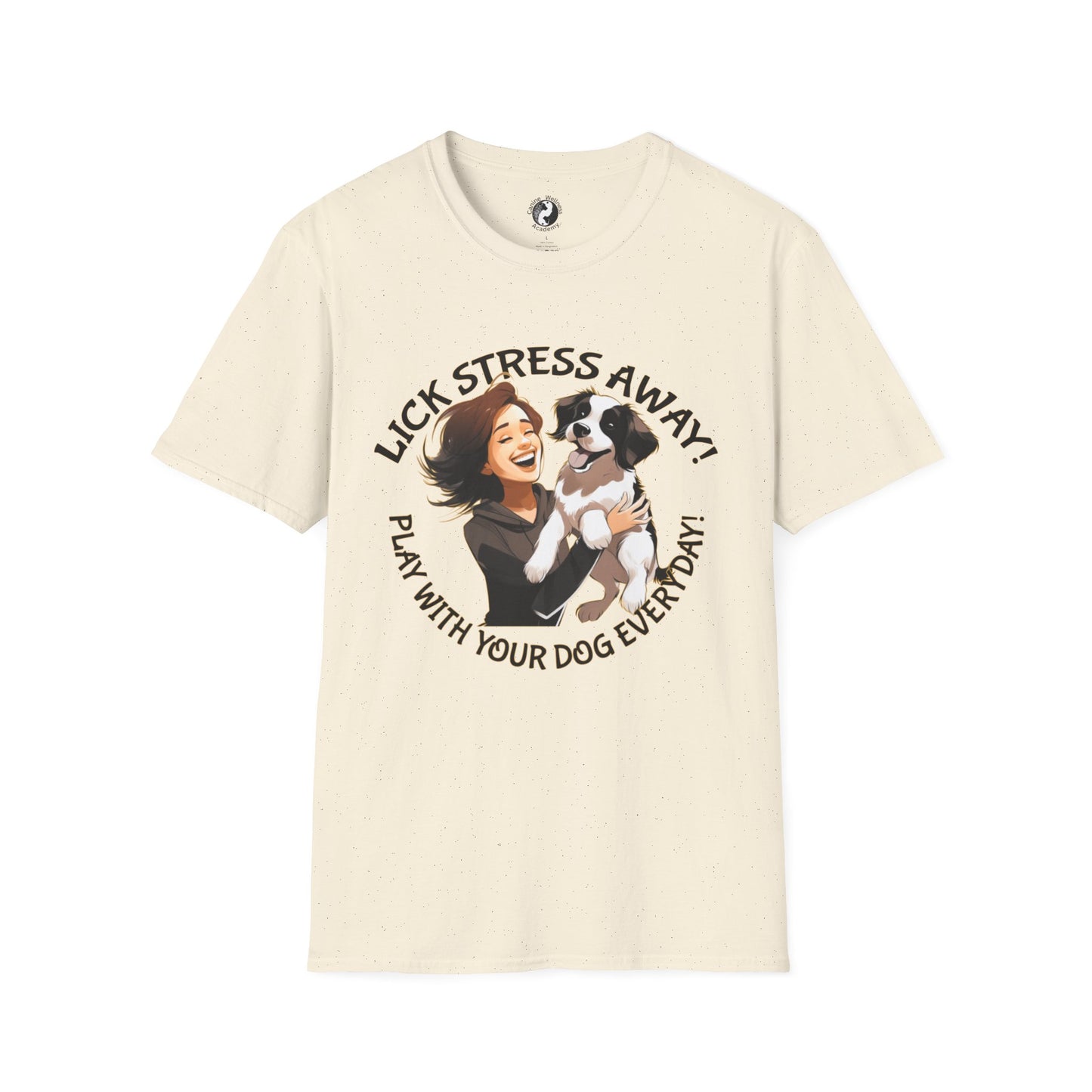 Cute Pet Lover T-Shirt "Lick Stress Away!' Dog Themed Tee