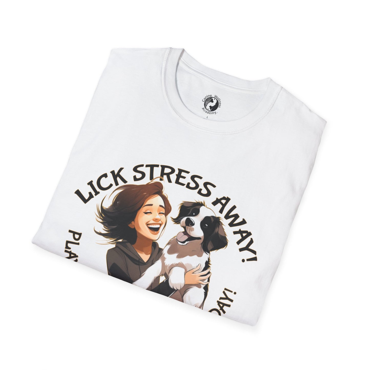 Cute Pet Lover T-Shirt "Lick Stress Away!' Dog Themed Tee