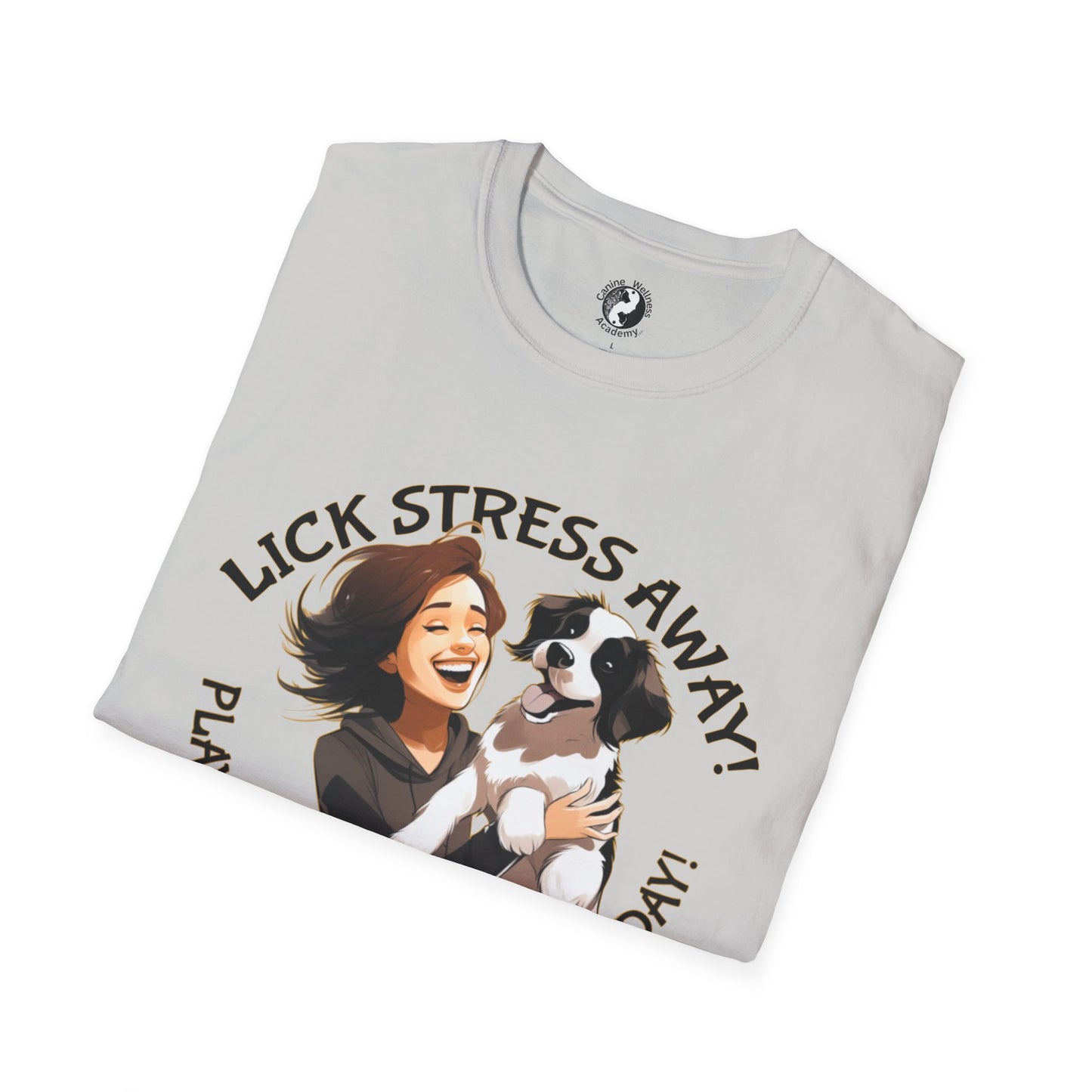 Cute Pet Lover T-Shirt "Lick Stress Away!' Dog Themed Tee