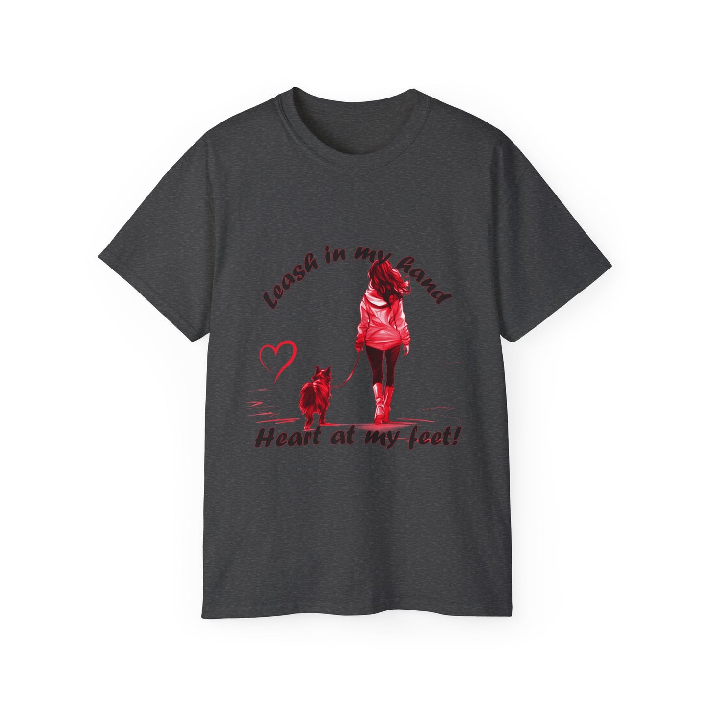 Heart at My Feet Unisex Ultra Cotton Tee - Perfect Gift for Dog Lovers