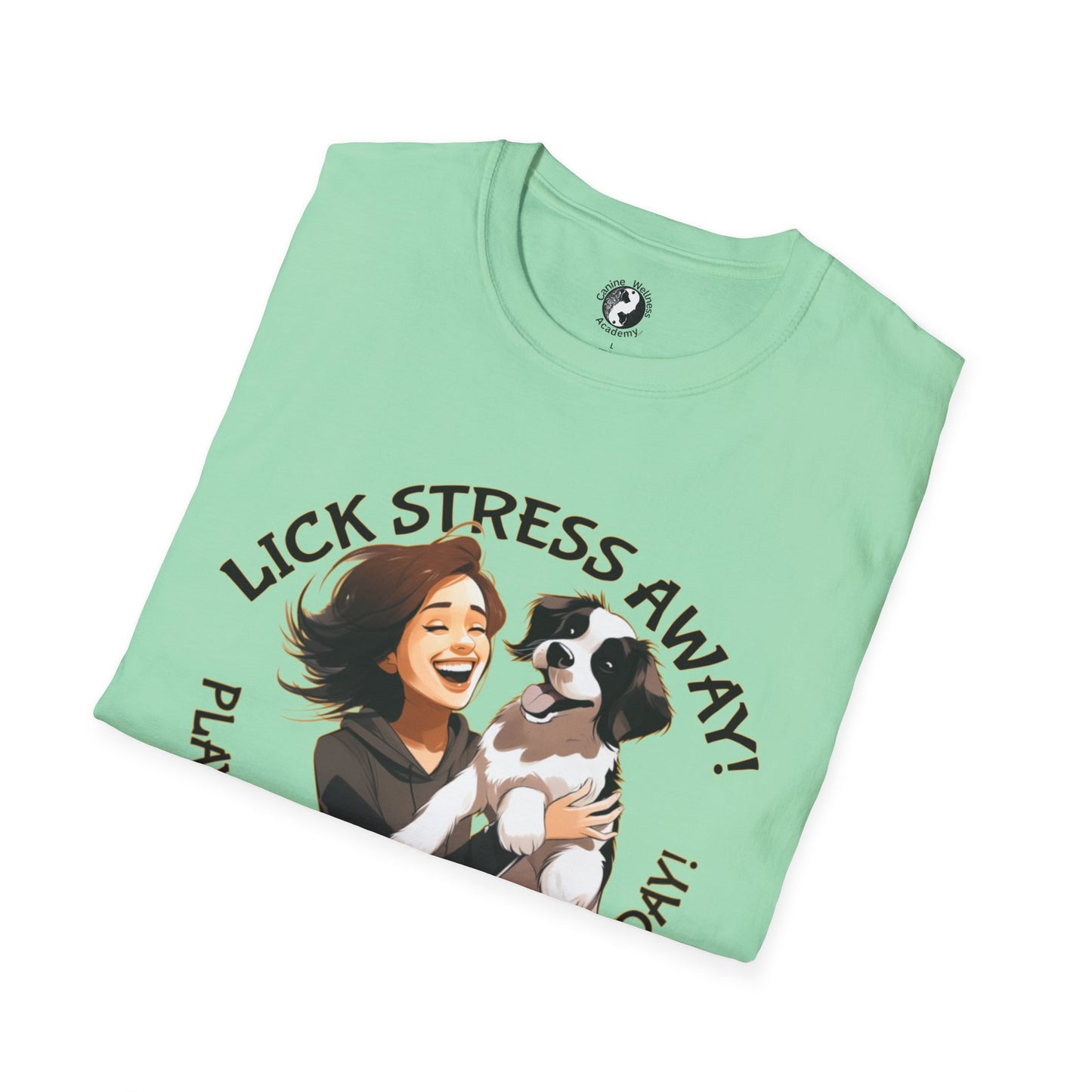 Cute Pet Lover T-Shirt "Lick Stress Away!' Dog Themed Tee