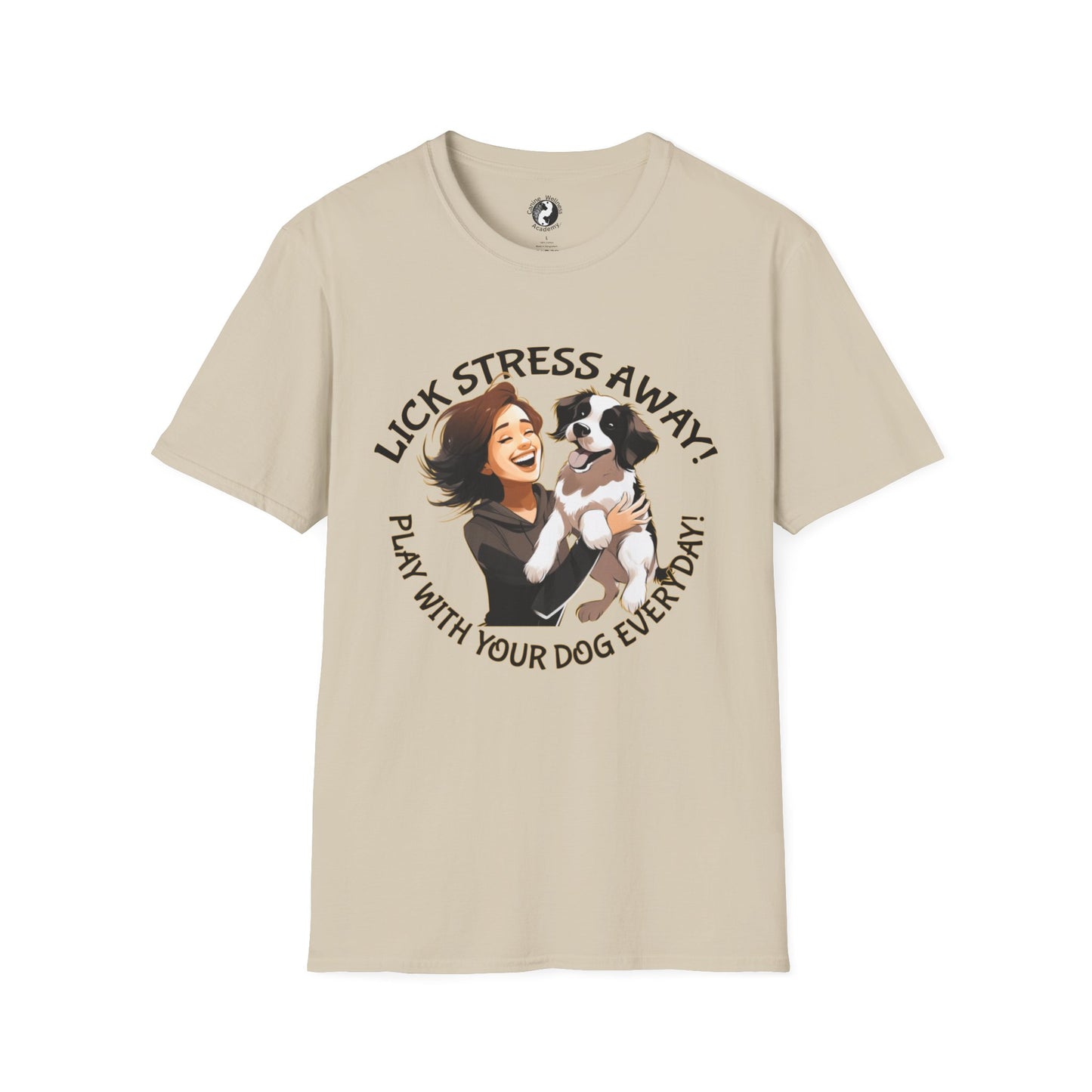 Cute Pet Lover T-Shirt "Lick Stress Away!' Dog Themed Tee