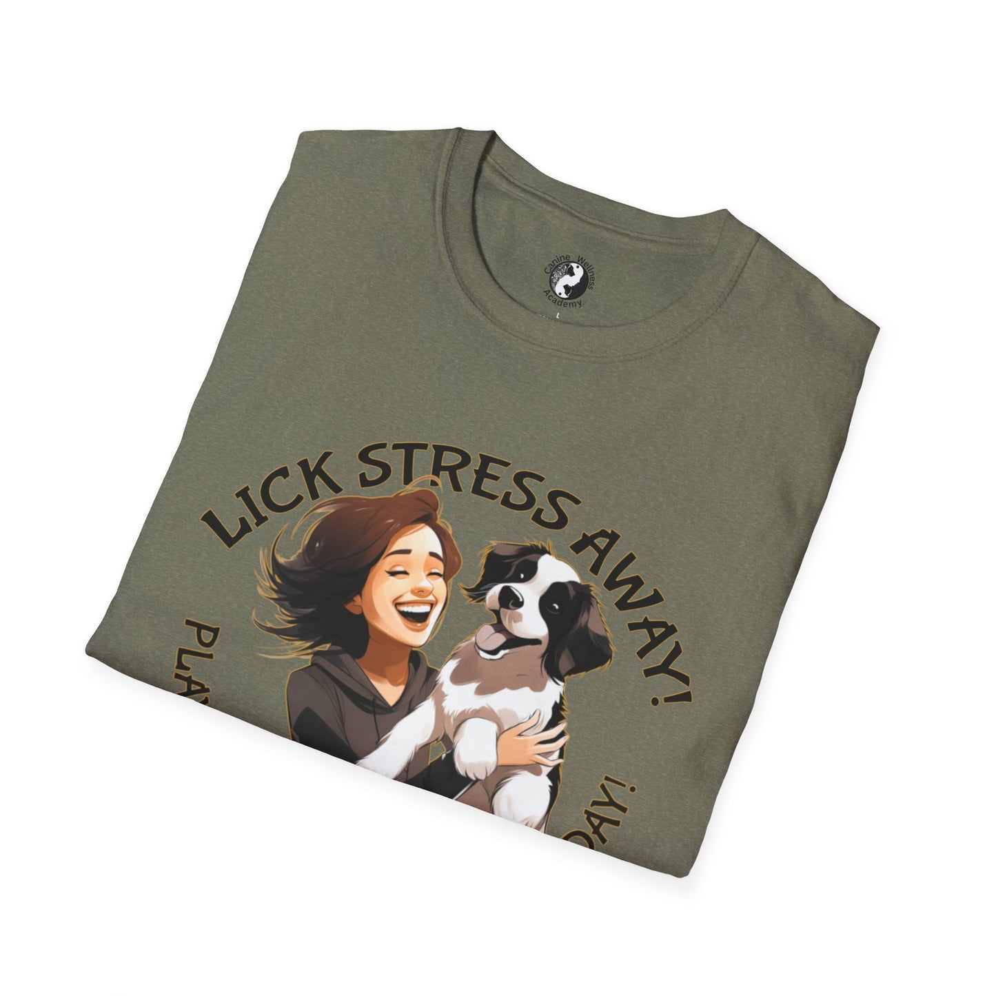 Cute Pet Lover T-Shirt "Lick Stress Away!' Dog Themed Tee