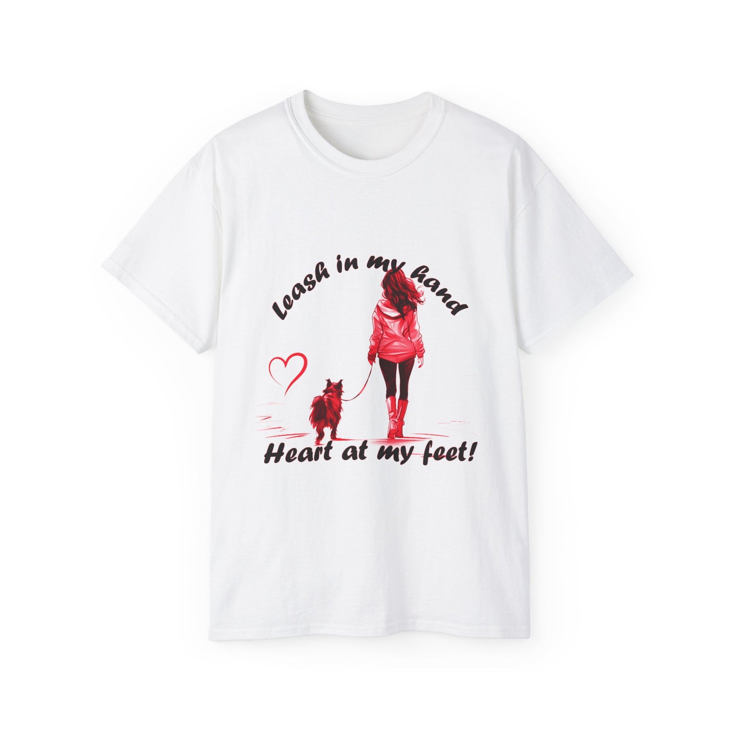 Heart at My Feet Unisex Ultra Cotton Tee - Perfect Gift for Dog Lovers