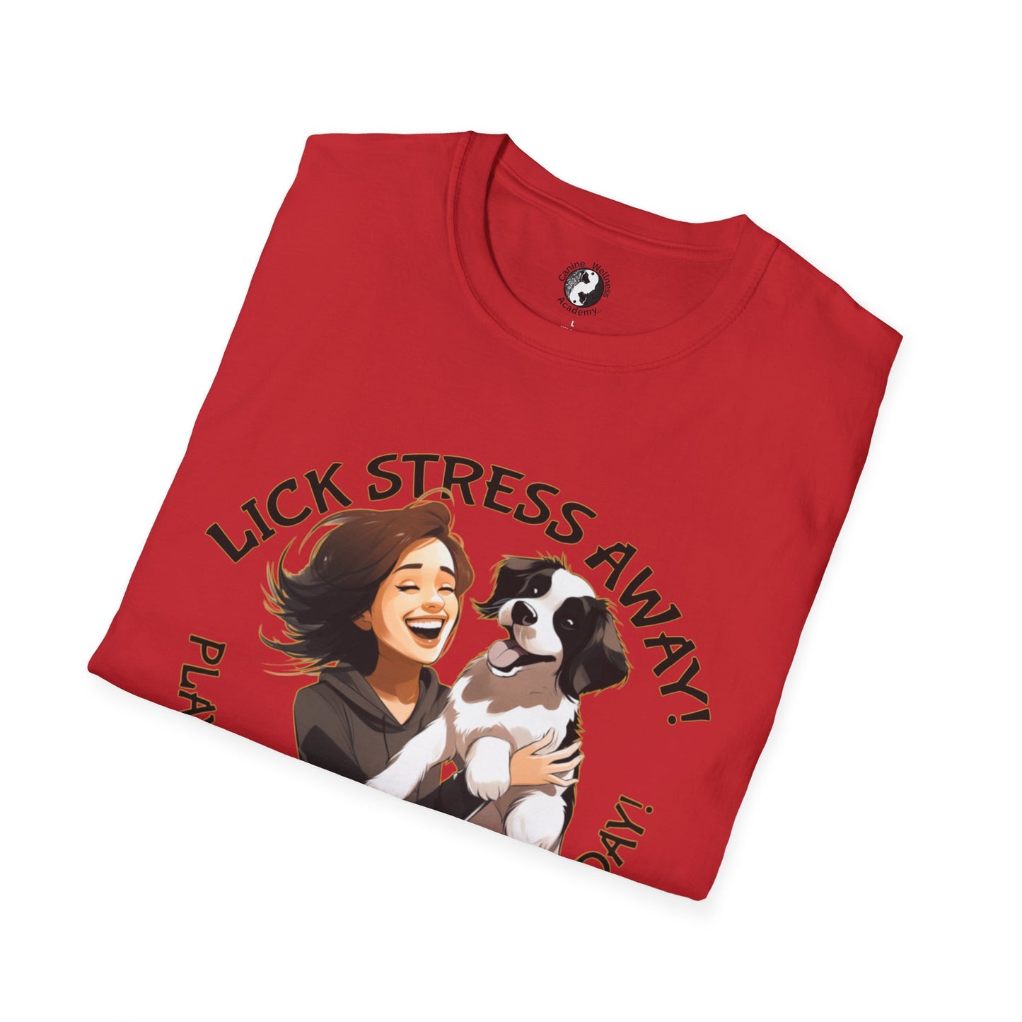 Cute Pet Lover T-Shirt "Lick Stress Away!' Dog Themed Tee