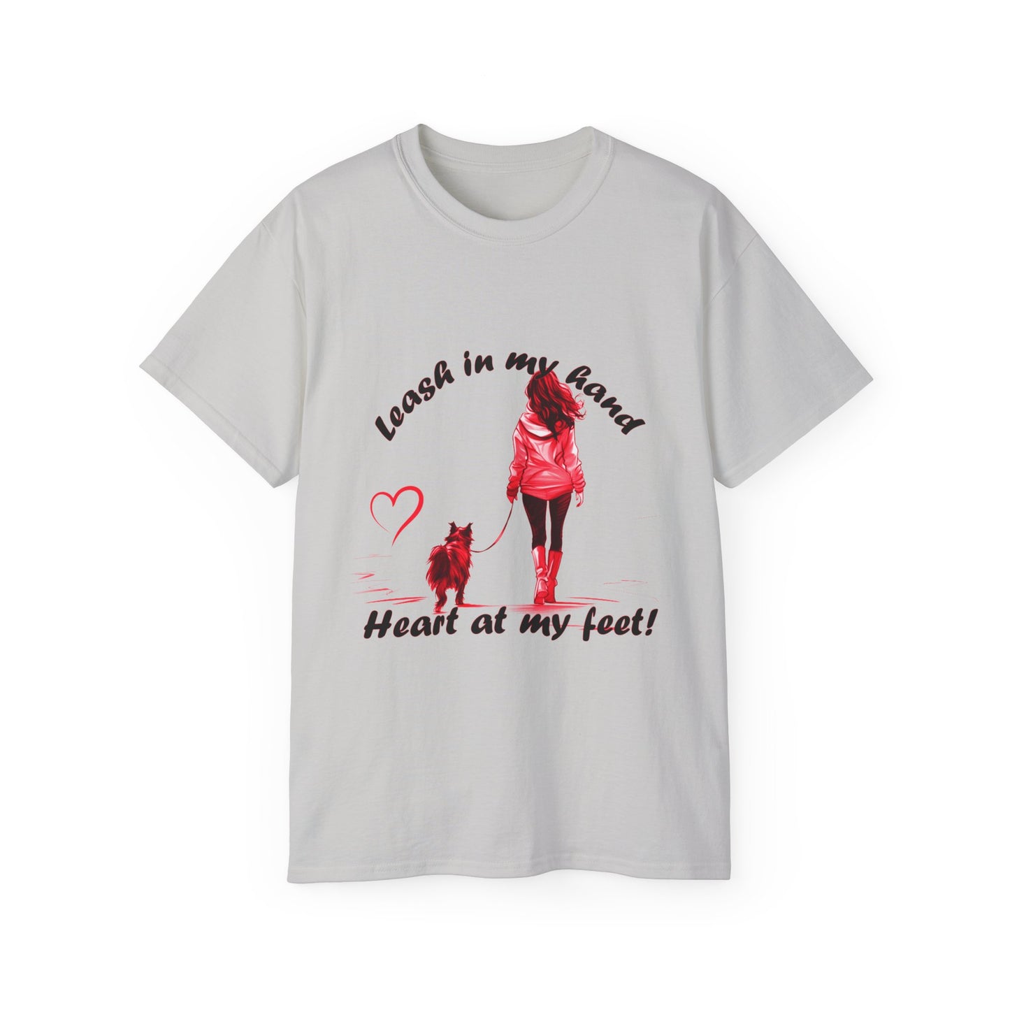 Heart at My Feet Unisex Ultra Cotton Tee - Perfect Gift for Dog Lovers
