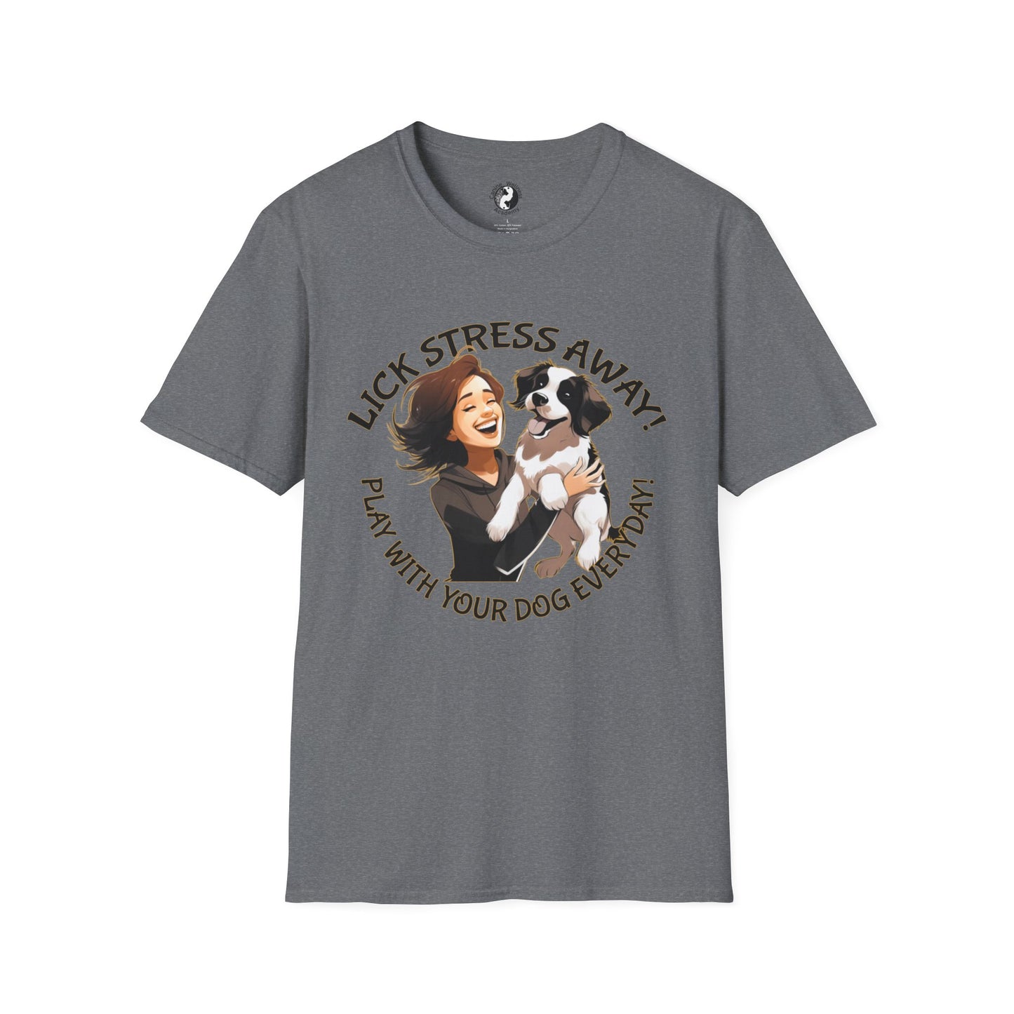 Cute Pet Lover T-Shirt "Lick Stress Away!' Dog Themed Tee