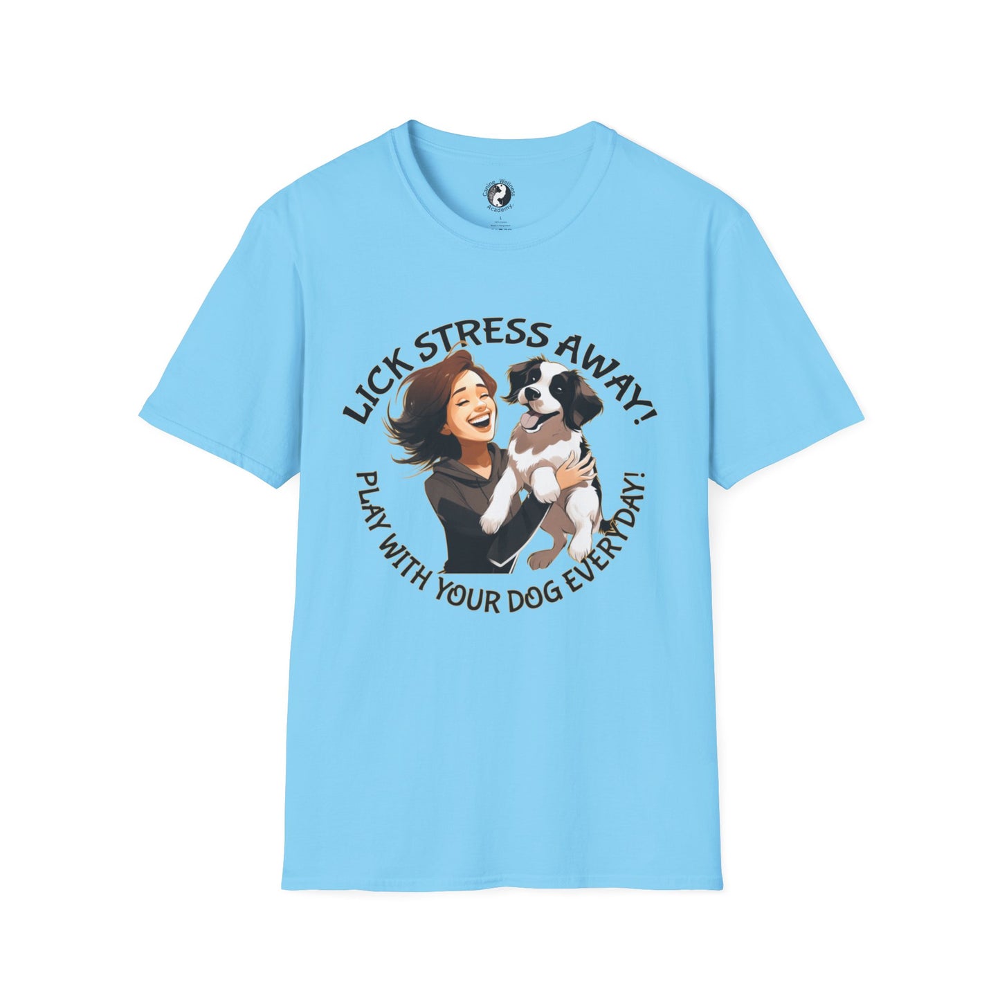 Cute Pet Lover T-Shirt "Lick Stress Away!' Dog Themed Tee