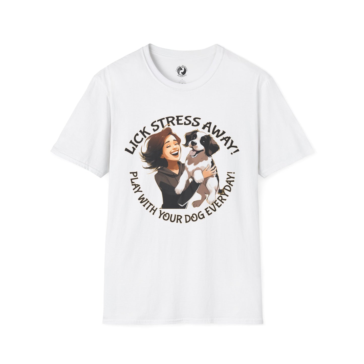 Cute Pet Lover T-Shirt "Lick Stress Away!' Dog Themed Tee