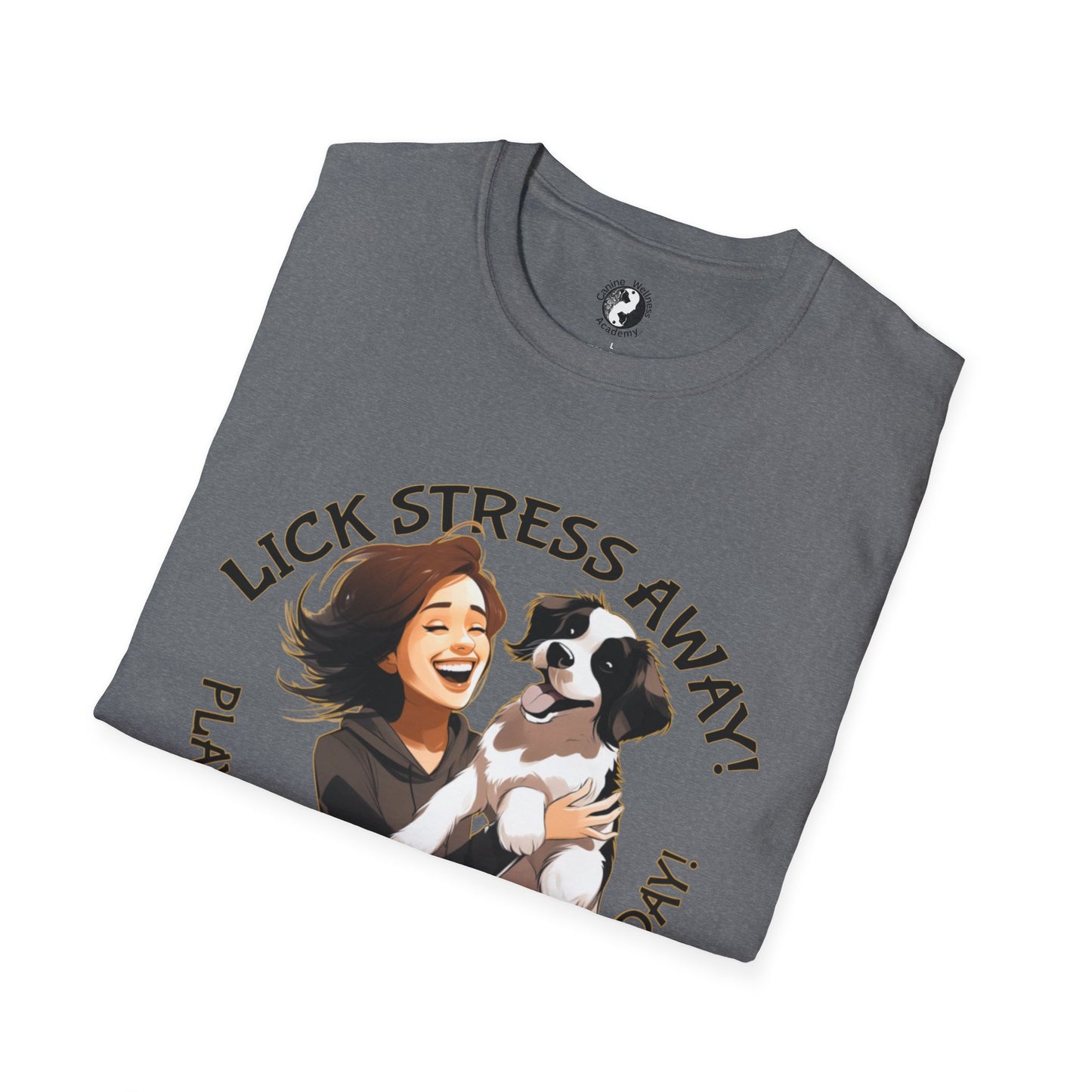Cute Pet Lover T-Shirt "Lick Stress Away!' Dog Themed Tee