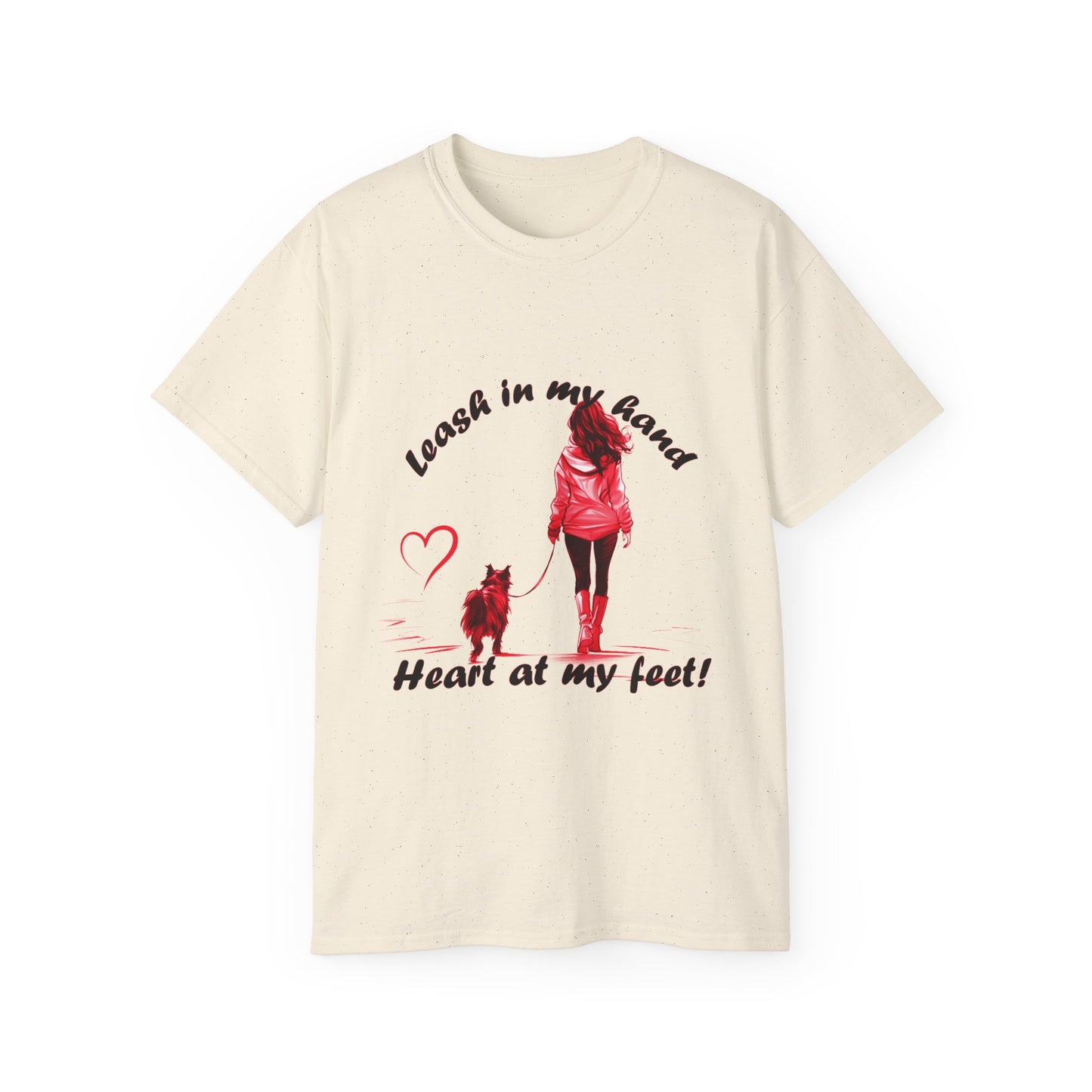 Heart at My Feet Unisex Ultra Cotton Tee - Perfect Gift for Dog Lovers