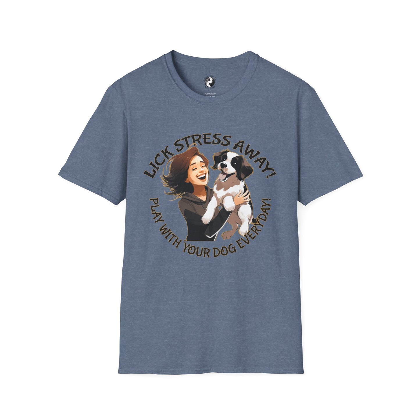 Cute Pet Lover T-Shirt "Lick Stress Away!' Dog Themed Tee