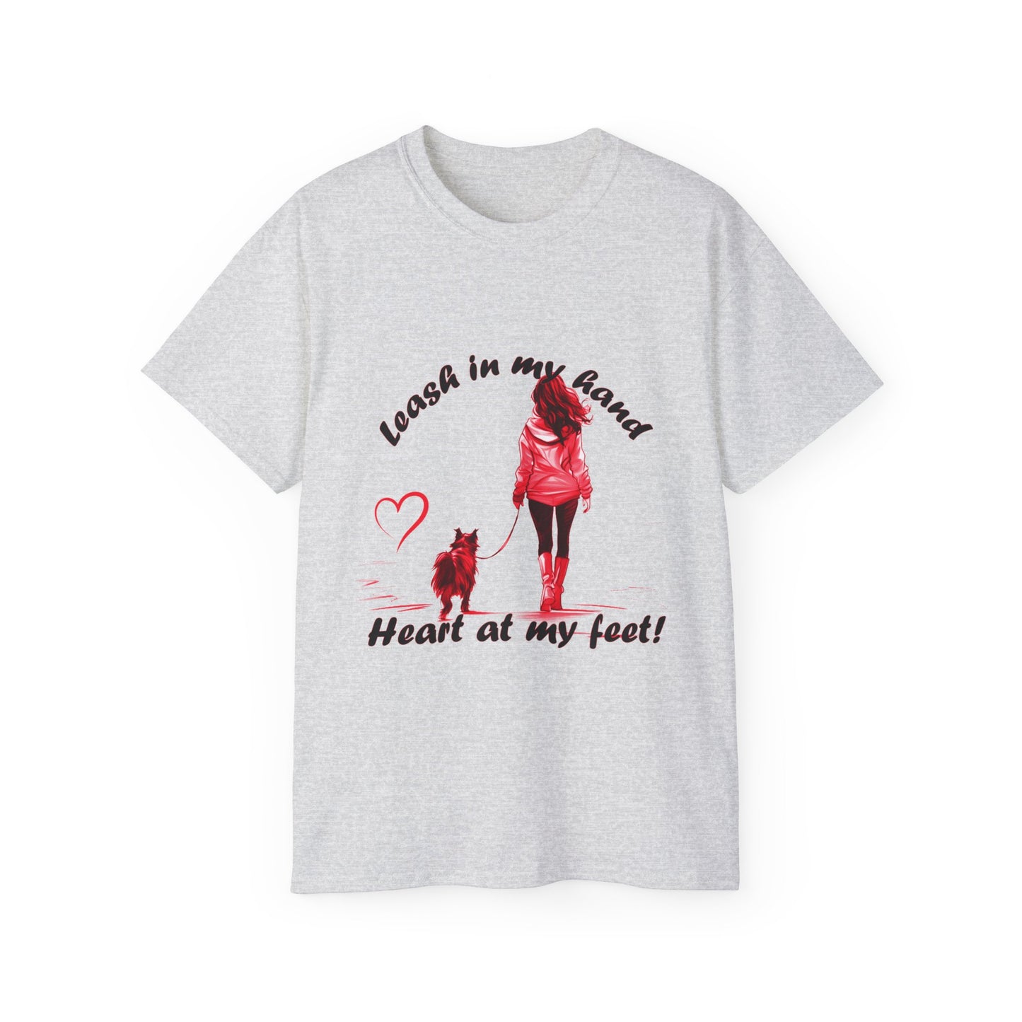 Heart at My Feet Unisex Ultra Cotton Tee - Perfect Gift for Dog Lovers
