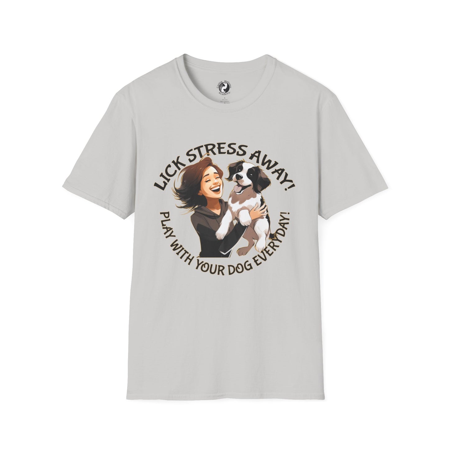 Cute Pet Lover T-Shirt "Lick Stress Away!' Dog Themed Tee