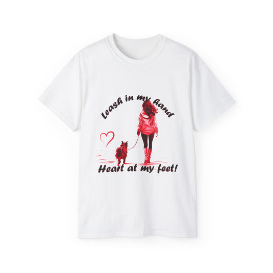 Heart at My Feet Unisex Ultra Cotton Tee - Perfect Gift for Dog Lovers