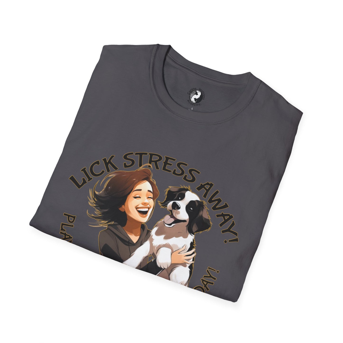 Cute Pet Lover T-Shirt "Lick Stress Away!' Dog Themed Tee